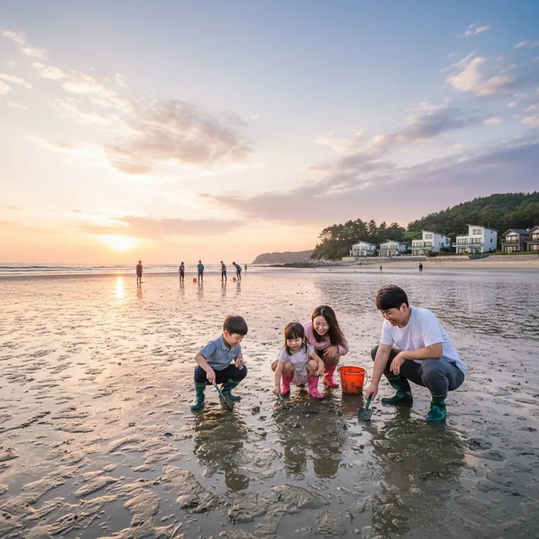 서해안 갯벌 체험 가능한 가족 여행지 추천, 아이들과 함께 조개 캐기 좋은 해수욕장과 근처 펜션 정보