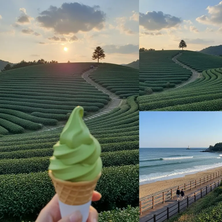보성 녹차밭 대한다원 인생 사진 명소 추천, 초록빛 녹차 아이스크림 맛집과 근처 율포 해수욕장 산책 코스