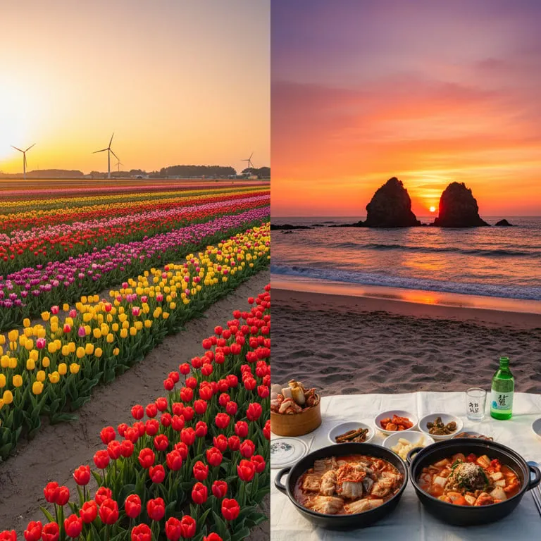 태안 튤립 축제와 함께 즐기는 꽃지 해수욕장 여행, 아름다운 낙조 감상 포인트와 게국지 맛집 리스트 추천